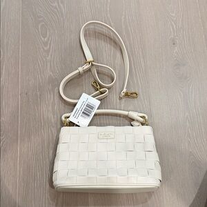 Labante London brand new Elegant Cream Woven Mini Bag with Gold Accents